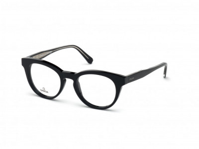Omega OM5003-H Eyeglasses, 001 - Shiny Black, Shiny Black & Transparent