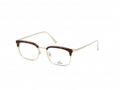 Omega OM5010-H Eyeglasses, 052 - Shiny Pale Gold, Shiny Dark Havana