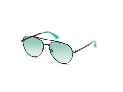 Pink PK0017 Sunglasses, 01P - Black, Green Gradient Lens