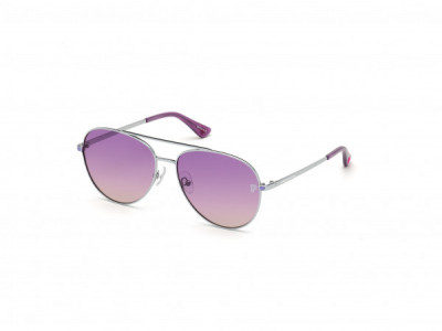 Pink PK0017 Sunglasses, 16F - Silver, Purple/brown Gradient Lens