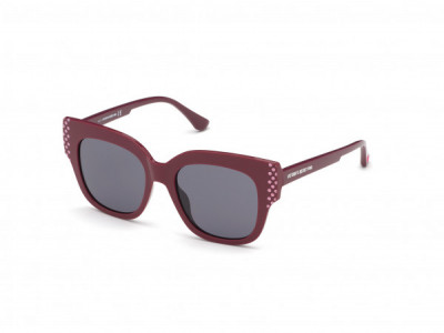 Pink PK0032 Sunglasses, 69A - Solid Burgundy/ Pink Polka Dot Pattern/ W/ Grey Lens