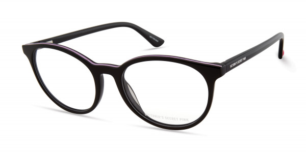 Pink PK5019 Eyeglasses, 001 - Solid Black With Pink Epoxy On Rim Top W/heart Temple In Black
