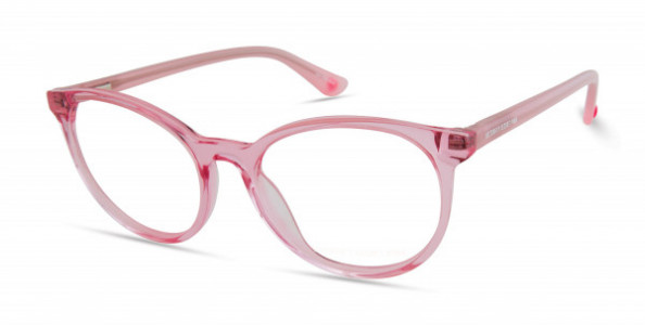 Pink PK5019 Eyeglasses, 074 - Transparent Light Pink With Pink Epoxy On Top W/heart Temple In Pink