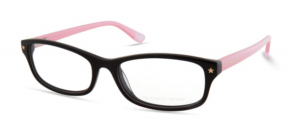 Victoria's Secret VS5011 Eyeglasses, 01A - Black W/ Gold Star On End Pieces, Light Pink Temple