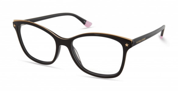Victoria's Secret VS5012 Eyeglasses, 001 - Black W/metal Top Bar And Gold Star On End Pieces, Black Temple
