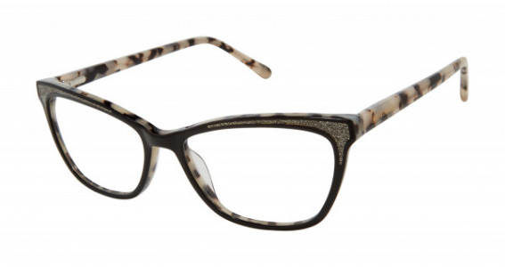 Lulu Guinness L928 Eyeglasses, Black/Ivory Tortoise With Gold Glitter (BLK)