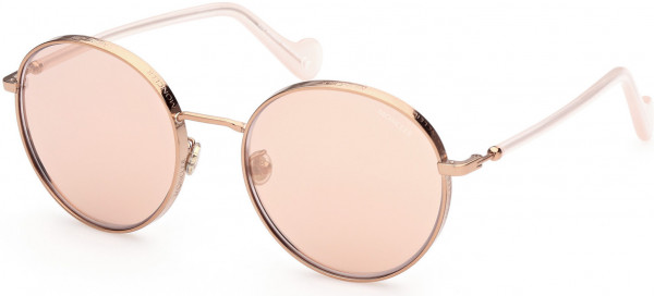 Moncler ML0146-F Sunglasses, 70Z - Peach Pink/ Rose Lenses
