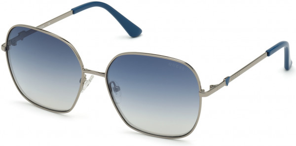 Guess GU7703 Sunglasses, 08W - Shiny Gunmetal  / Gradient Blue