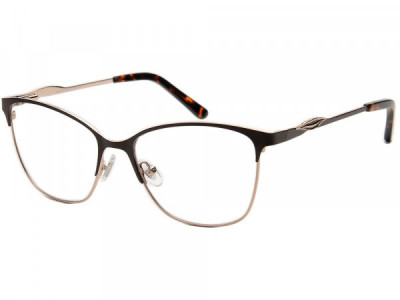 Amadeus A1035 Eyeglasses, Gold With Brown On Rim