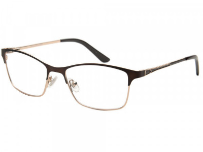 Amadeus A1036 Eyeglasses, Gold With Brown On Rim