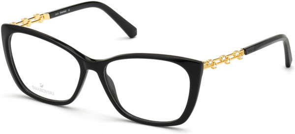 Swarovski SK5383 Eyeglasses, 001 - Shiny Black