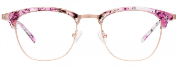 EasyClip EC544 Eyeglasses, 030 - Matt Rose Gold & Marbled Lilac & Crystal