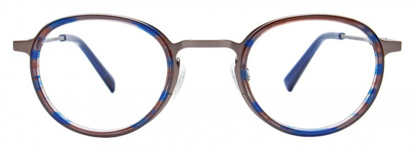 Takumi TK1153 Eyeglasses, 050 - Blue Marbled & Satin Steel