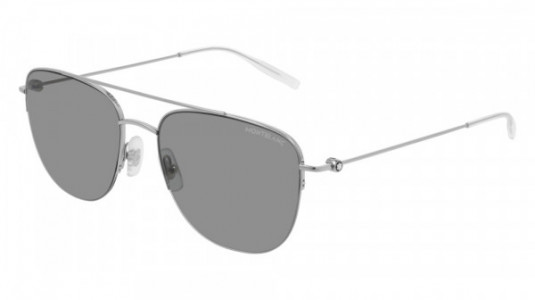 Montblanc MB0096S Sunglasses, 002 - SILVER with GREY lenses