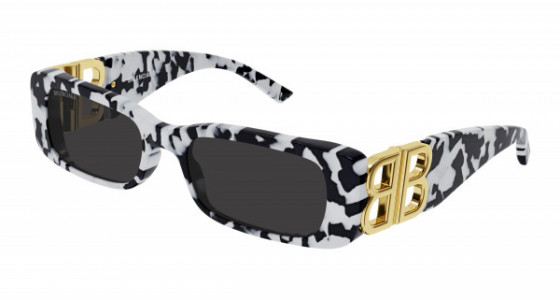 Balenciaga BB0096S Sunglasses, 005 - HAVANA with GOLD temples and GREY lenses