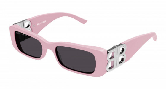Balenciaga BB0096S Sunglasses, 012 - PINK with SILVER temples and GREY lenses