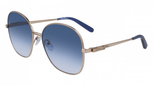 Ferragamo SF242S Sunglasses, (783) ROSE GOLD/BLUE GRADIENT