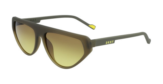 DKNY DK528S Sunglasses, (315) OLIVE / NEON YELLOW