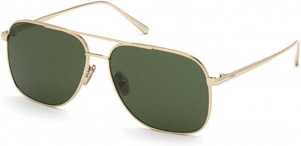 Omega OM0026-H Sunglasses, 32N - Shiny Pale Gold / Green