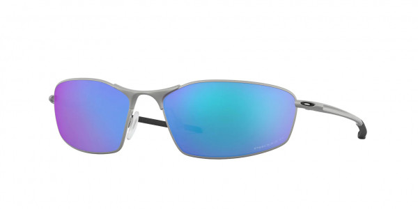 Oakley OO4141 WHISKER Sunglasses, 414104 WHISKER SATIN CHROME PRIZM SAP (SILVER)