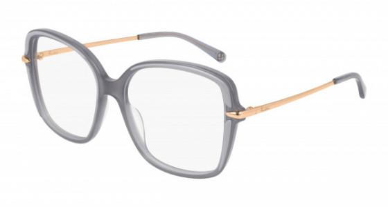 Pomellato PM0090O Eyeglasses, 001 - GREY with GOLD temples and TRANSPARENT lenses