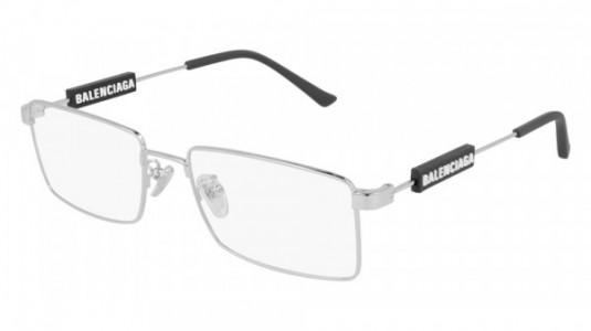 Balenciaga BB0118O Eyeglasses, 002 - SILVER with TRANSPARENT lenses