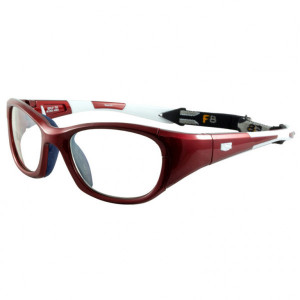 Rec Specs Replay XL Sports Eyewear, 704 Shiny Crimson/White (Clear with Silver Flash Mirror)