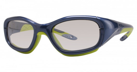 Rec Specs Slam Sports Eyewear, 647 Shiny Navy/Green (Clear With Silver Flash Mirror)