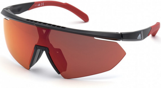 adidas SP0015 Sunglasses, 01L - Matte Black / Matte Light Red