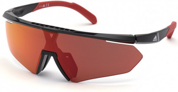 adidas SP0027 Sunglasses, 01L - Shiny Black  / Roviex Mirror