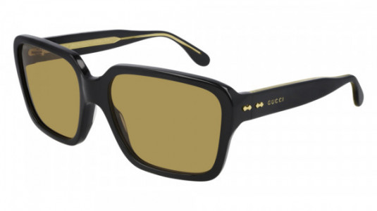 Gucci GG0786S Sunglasses, 001 - BLACK with YELLOW lenses