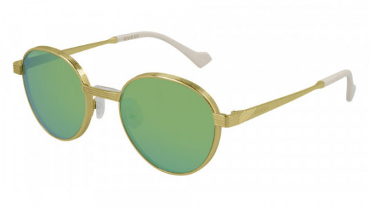 Gucci GG0872S Sunglasses, 002 - GOLD with GREEN lenses