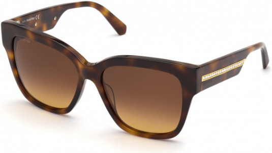 Swarovski SK0305 Sunglasses, 52F - Dark Havana / Gradient Brown
