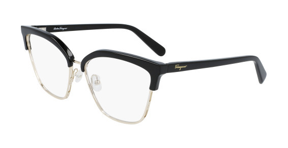 Ferragamo SF2210 Eyeglasses, (017) BLACK/GOLD