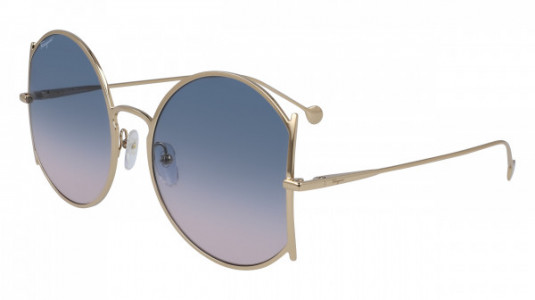 Ferragamo SF244S Sunglasses, (746) GOLD/BLUE ROSE GRADIENT