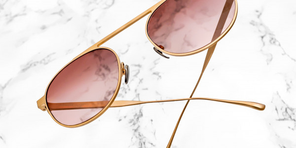 Thierry Lasry KEENY SUN Sunglasses, Gold w/ Pink Burgundy Lenses