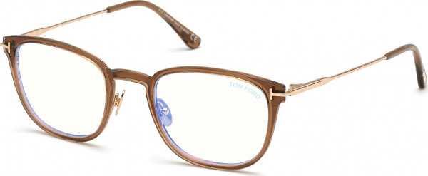 Tom Ford FT5694-B Eyeglasses, 028 - Shiny Light Brown / Shiny Rose Gold