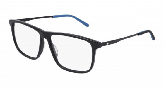 Montblanc MB0121O Eyeglasses, 001 - BLACK with TRANSPARENT lenses