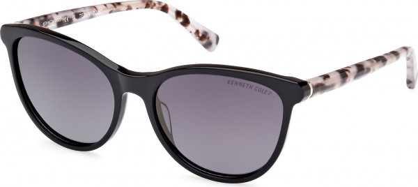 Kenneth Cole New York KC7255 Sunglasses, 01D - Shiny Black / Coloured Havana
