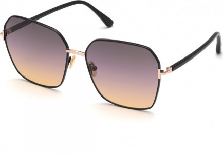 Tom Ford FT0839 CLAUDIA-02 Sunglasses, 01B - Shiny Rose Gold / Shiny Black