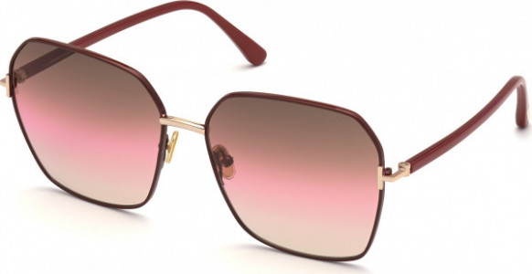 Tom Ford FT0839 CLAUDIA-02 Sunglasses, 69F - Shiny Rose Gold / Shiny Light Red