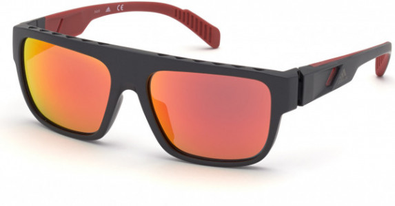 adidas SP0037 Sunglasses, 02L - Matte Black / Roviex Mirror