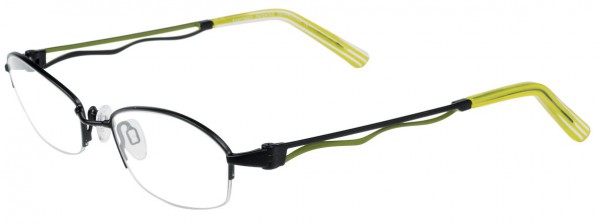 EasyTwist ET849 Eyeglasses, SATINBLACK/YELLOW GREEN