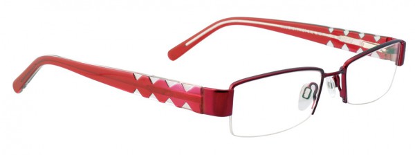 EasyTwist ET846 Eyeglasses, SATIN RED/CLEAR AND RED