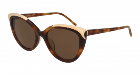 Boucheron BC0116S Sunglasses, 003 - HAVANA with BROWN lenses