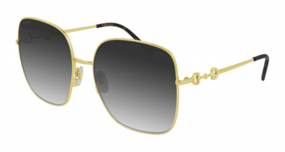 Gucci GG0879S Sunglasses, 001 - GOLD with GREY lenses
