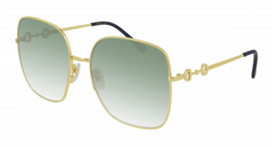 Gucci GG0879S Sunglasses, 003 - GOLD with GREEN lenses