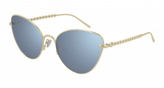 Pomellato PM0101S Sunglasses, 004 - GOLD with LIGHT BLUE lenses