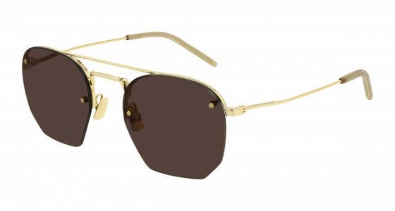 Saint Laurent SL 422 Sunglasses, 001 - GOLD with BROWN lenses