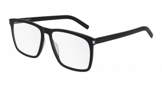Saint Laurent SL 435 SLIM Eyeglasses, 001 - BLACK with TRANSPARENT lenses